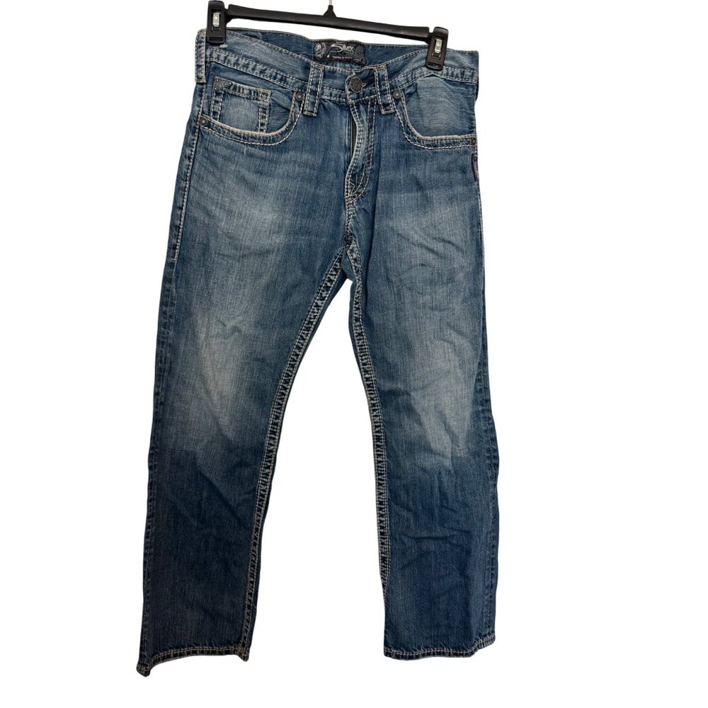 Silver Jeans Co. Mens Zac Flap Straight Leg Jeans Size W31/L30 Blue Denim 100% C